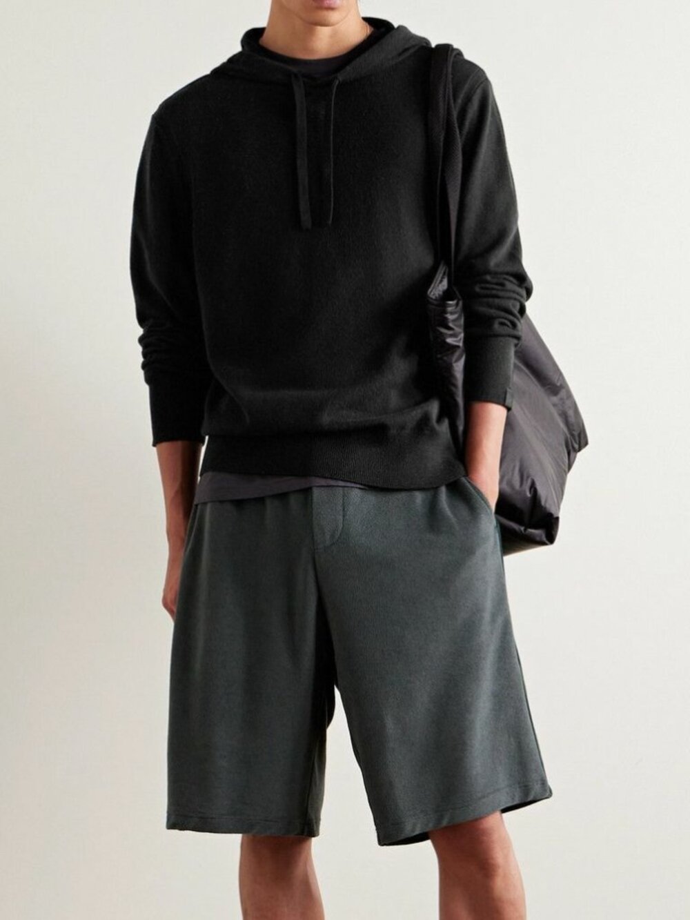 Rag & Bone Harding Cashmere Hoodie Size L Black
